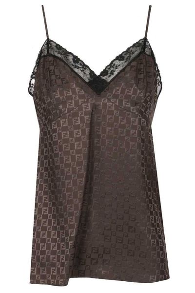 Fendi FF Jacquard Satin Top