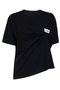 MM6 Maison Margiela Logo Patch Asymmetric T-Shirt