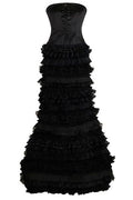 Moschino Ruffled Strapless Gown Dress