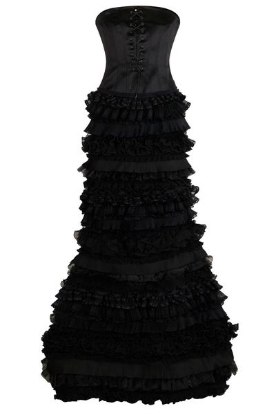 Moschino Ruffled Strapless Gown Dress