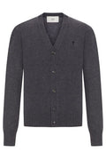 AMI Paris Logo Embroidered V-Neck Cardigan