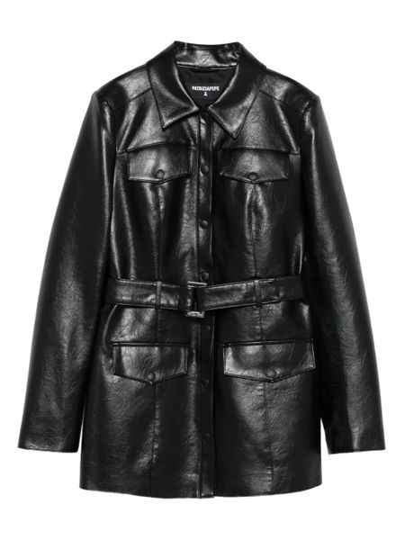 Patrizia Pepe Belted Faux Leather Coat