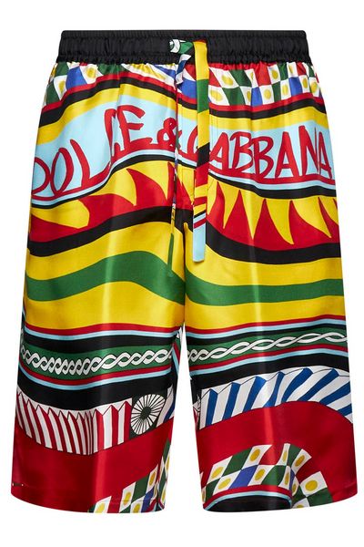 Dolce & Gabbana Carretto Printed Twill Jogging Shorts