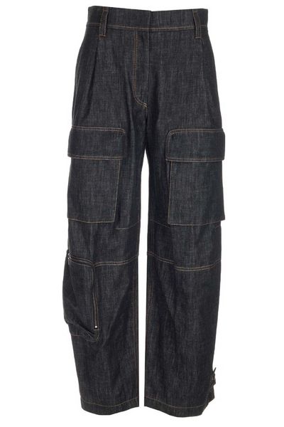Brunello Cucinelli High-Waist Tapered Leg Cargo Jeans