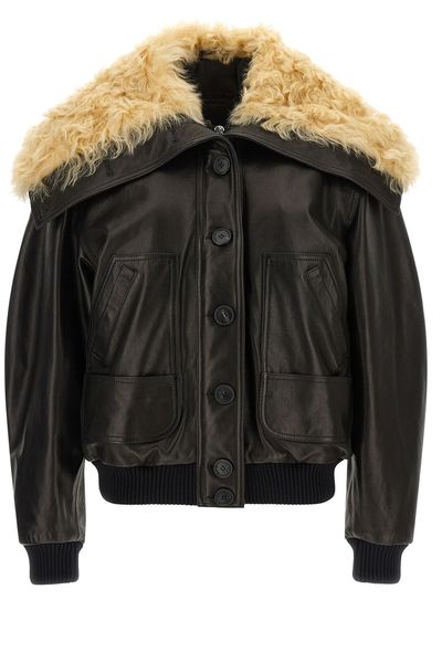 The Attico Shearling Collar Bomber Jacket