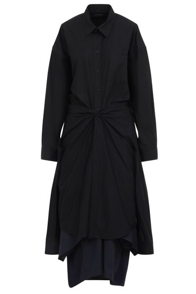 Balenciaga Collared Gathered Long Shirt