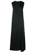 Jil Sander Satin Draped Maxi Dress