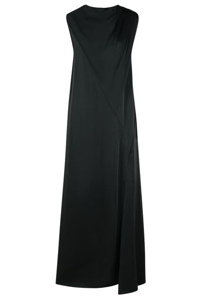 Jil Sander Satin Draped Maxi Dress