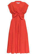 Alaïa V-Neck Belted Midi Dress