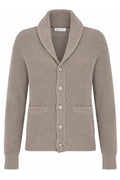 Brunello Cucinelli Shawl Collar Ribbed Cardigan