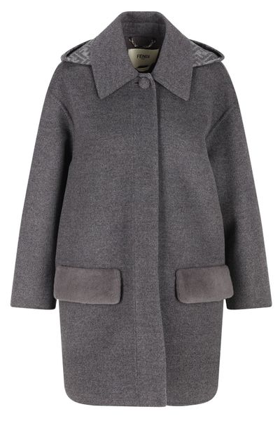 Fendi Long Sleeved Hooded Coat