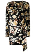 Saint Laurent Draped Floral Patterned Dress