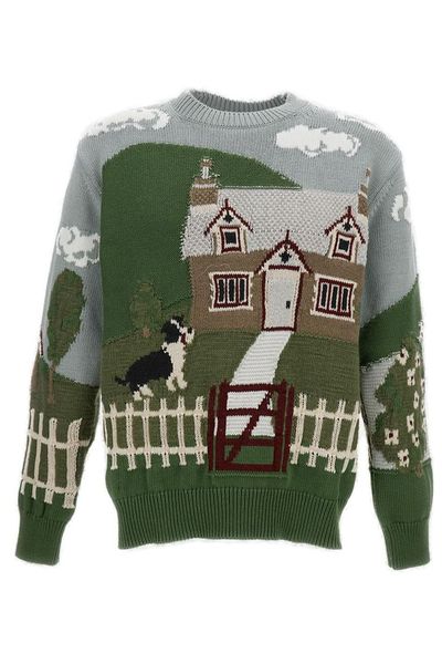 Junya Watanabe Intarsia Knit Relaxed Fit Jumper