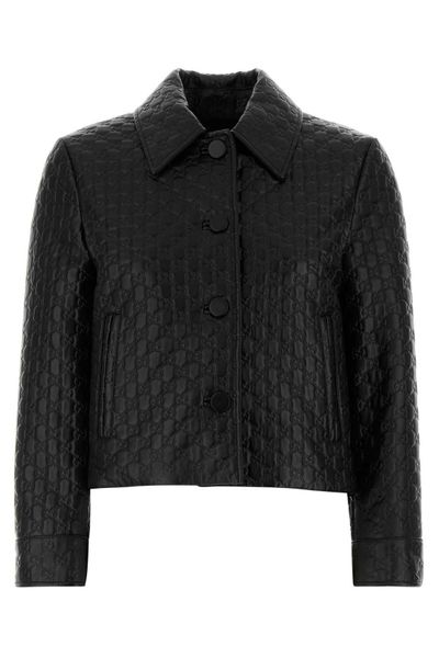 Gucci Embossed GG Leather Jacket