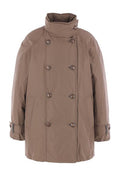 Brunello Cucinelli High-Neck Double-Breasted Coat