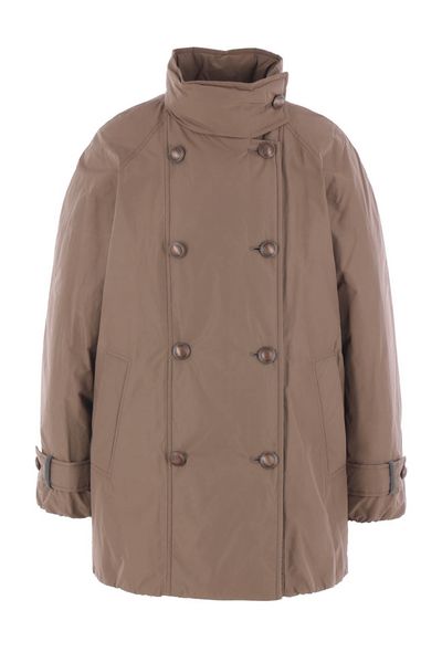 Brunello Cucinelli High-Neck Double-Breasted Coat