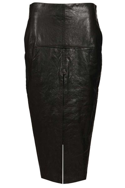Rick Owens Long Leather Skirt
