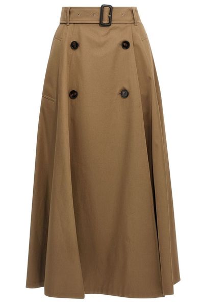 Burberry Gabardine Trench Midi Skirt