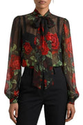 Dolce & Gabbana Rose Printed Chiffon Blouse