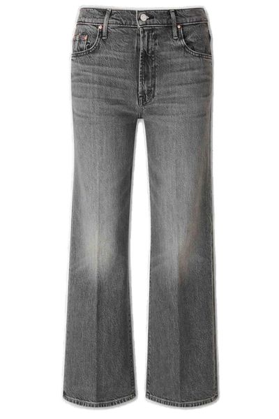 Mother Logo Detail Wide Leg Jeans