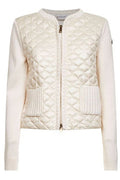 Moncler Geometric-Quilted Padded Zip-Up Cardigan