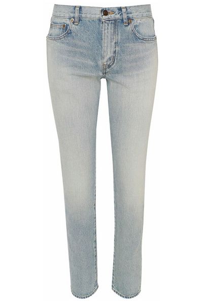 Saint Laurent Button Detailed Skinny Jeans