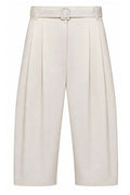 Co Pleated Belted Wide-Leg Shorts
