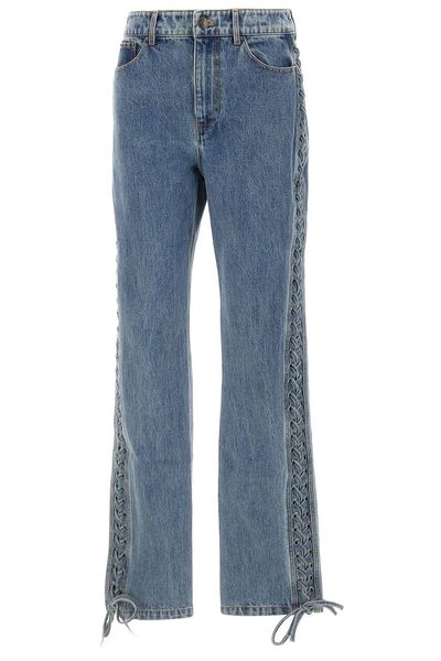 ROTATE Laced Straight-Leg Jeans