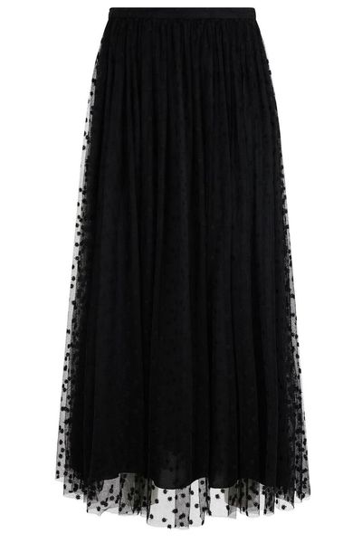 Alberta Ferretti Polka-Dot Tulle Midi Skirt