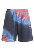 MSGM Logo Printed Tie Dyed Bermuda Shorts