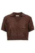 Brunello Cucinelli Sequin Embellished Polo Top