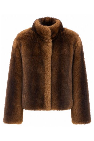 Yves Salomon High Neck Fur Jacket