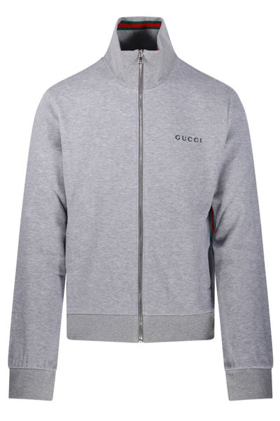 Gucci Logo Embroidered Zip-Up Jacket