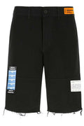 Heron Preston Logo Patch Frayed Shorts