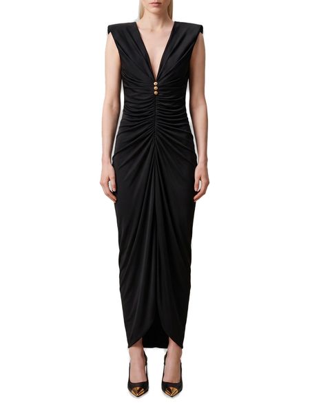 Versace Draped Midi Evening Dress