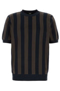 Fendi FF Embroidered Striped Knitted Jumper