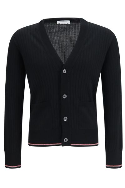Thom Browne Ribbed V-Neck Cardigan