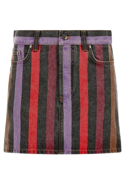 Versace Striped Denim Mini Skirt