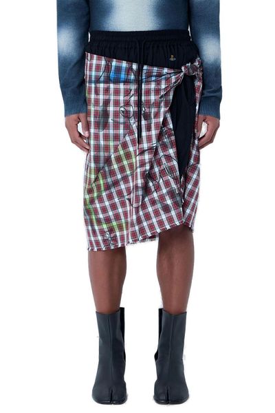 Vivienne Westwood Asymmetric Wrap Checked Shorts