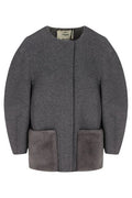 Fendi Single-Breasted Cocoon-Style Short Jacket