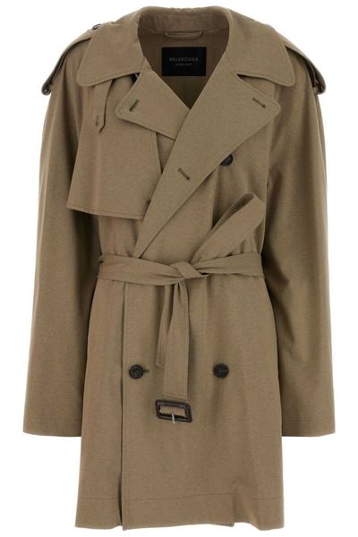 Balenciaga Belted Double-Breasted Trench Coat
