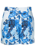P.A.R.O.S.H. Floral Printed Pleated Tailored Shorts