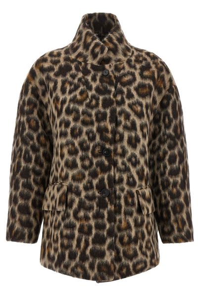 Alberto Biani Animalier Oversized Caban Coat