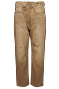 R13 Crossover Distressed Straight Leg Jeans