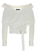 Balenciaga Off-Shoulder Wrap Shirt