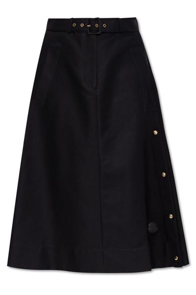 Moncler Logo Patch A-Line Midi Skirt