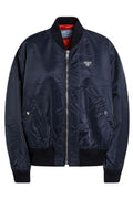 Prada Triangle-Logo Zip-Up Bomber Jacket