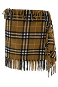 Burberry Checked Fringe Detailed Mini Skirt
