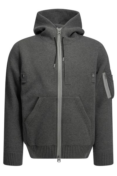 Sacai Zip Up Hooded Sweatshirt