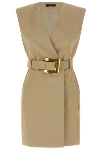 Balmain Anthem Belted Blazer Dress